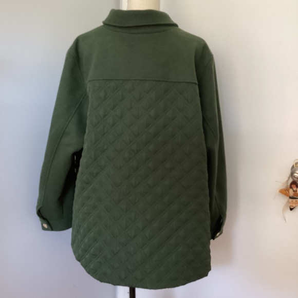 NWOT ESTATE ISAAC MIZRAHI LIVE! PLUS 2X EVERGREEN MIXED MEDIA QUILTED JACKET - Picture 3 of 11